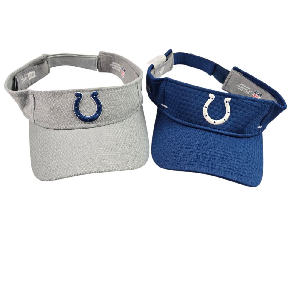 Indianapolis Colts Visor Lot Adjustable New Era Blue Gray Stitched